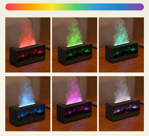 Difusor de aceite esencial de llama 3D Humidificador de luz de llama de chimenea de 150ml con temporizador, luz nocturna LED de 7 colores y control remoto - Product Image 4