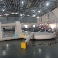 Dôme gonflable transparent en PVC de 5 m avec plateforme de saut, tente gonflable, maison à bulles pour enfants