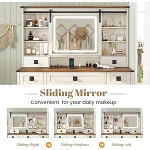 Bureau de table de maquillage <span class=keywords><strong>rustique</strong></span> avec lumière LED et <span class=keywords><strong>coiffeuse</strong></span> à tiroir avec miroir pour meubles de maison de chambre à coucher - Product Image 5