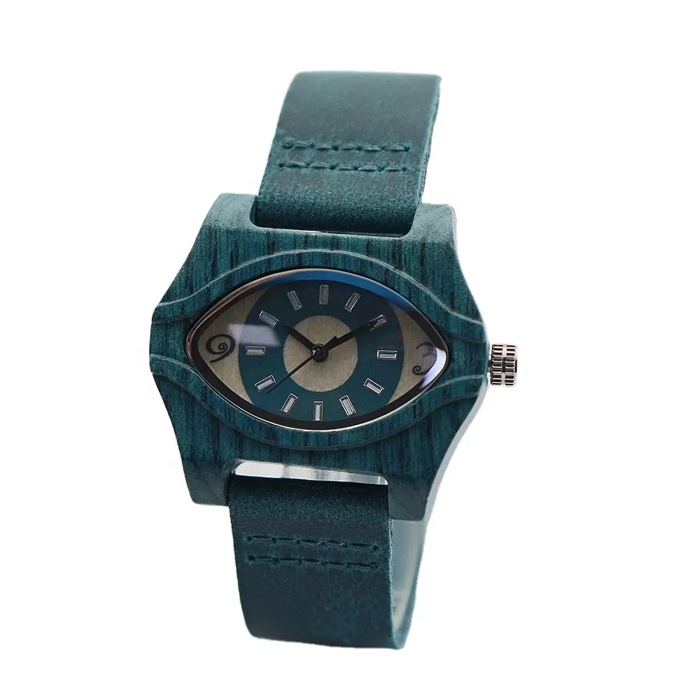 2022 Quartz Watches Wooden Eye Dial Unique Green Charm Watch for Men Women OEM