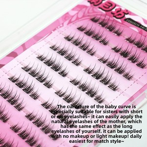 <span class=keywords><strong>Pestañas</strong></span> <span class=keywords><strong>Postizas</strong></span> Cortas, Súper Naturales, Tipo Edelweiss, Suaves, Sin <span class=keywords><strong>Pegamento</strong></span>, Autoadhesivas, Segmentadas, Rizadas, <span class=keywords><strong>con</strong></span> Banda de Plástico Transparente - Product Image 3