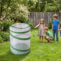 Cage d'élevage de papillons pliable facilement, style pliable à plat, habitat pour insectes, terrarium, conception pop-up, polyester respirant, fermeture éclair