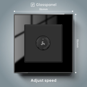 Durable Manual LED Dimming <b>Switch</b> socket with Crystal Glass Panel <b>Single</b> Pole 250V EU Standard White/Black/Grey - Product Image 6