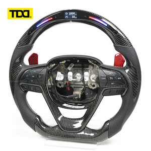 พวงมาลัยคาร์บอนไฟเบอร์ TDD แบบกำหนดเองพร้อมไฟ LED สำหรับ Fiat Abarth 595 595C 695 695C 500 500C - Product Image 1