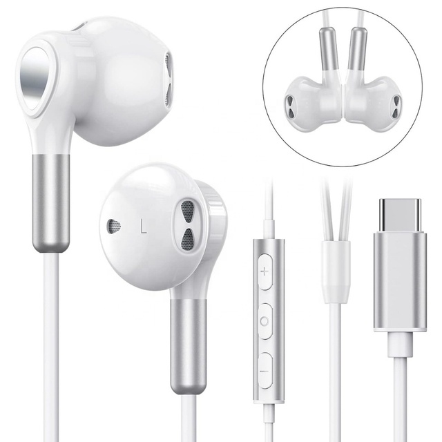 High End Built-in DAP Type C Wired Earphones & Headphones In-Ear Stereo Music with Bass for iPhone Mobile Phone Headset