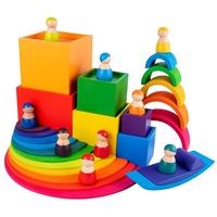 Bloques de Construcción de Madera Montessori Coloridos Personalizados, Múltiples Estilos, Juguete Educativo para Niños