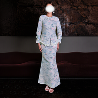 Baju Kurung malaisien pour femmes musulmanes, imprimé floral, robe formelle à fleurs 3D, ODM OEM en gros