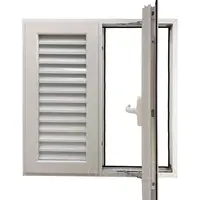 Double Tempered Glass Security Bathroom Interior Home Aluminum Shutters Window with Blinds