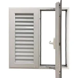 Double Kaca Tempered Keamanan Kamar Mandi Interior Rumah Aluminium Jendela Windows Shutter Jendela dengan Tirai