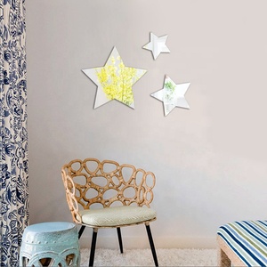Vendita calda forma di stelle a forma di foglia autoadesivo da parete adesivo decorativo acrilico in plastica decorazione per la casa adesivo per specchio - Product Image 5