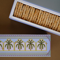 Boîte Cadeau Personnalisée en Papier pour Pâtisseries, Noix, Dattes, Chocolats et Bonbons, Motif Palmier, Luxe Ramadan, pour Snacks