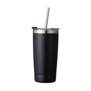 Stainless Steel Tumbler 20oz <b>Double</b> <b>Walled</b> Vacuum Insulated Travel <b>Mug</b> Straight Cup With Lid For Outdoor Use - Product Image 3