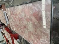 Guérison Rose Cristal Rose Quartz Agate Pierre Précieuse Dalle Onyx Marbre Poli Naturel Rétro-Éclairé pour Designer Décor À La Maison Comptoirs