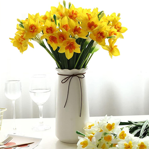 1 fleur artificielle de narcisse, fausse fleur de printemps en soie pour arrangement floral intérieur/extérieur, décoration de maison et de mariage - Product Image 3