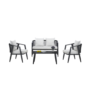 Ensemble de canapés d'extérieur, patio, jardin, balcon, meubles, canapé de luxe en rotin tout temps, canapé avec coussins pour terrasse, hôtel - Product Image 1