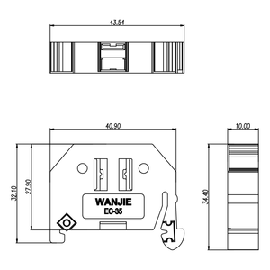 Pièces de fixation latérale à vis WANJIE EC-35 M3 pour borniers des séries GUV, <span class=keywords><strong>GUS</strong></span>, GUK, GWS – Accessoire électrique - Product Image 2