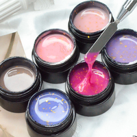 Gel de construction pour extensions d'ongles durables de 20 g avec effet pailleté, longue durée sous lampe UV