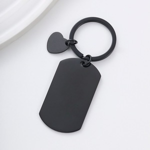 Wholesale DIY Rose Gold Stainless Steel Pet <b>Tag</b> <b>Custom</b> Blank Keychain Heart Pendant Fashion Anti-Lost <b>Dog</b> <b>Tag</b> Keychain Square - Product Image 2