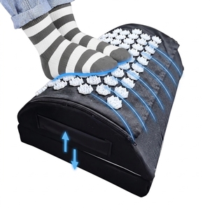 Adjustable Height Foot Acupressure <strong>Stool</strong> Desk/Office/Gaming Chairs Hotel Use-<strong>Ergonomic</strong> <strong>Back</strong> Support Hip <strong>Pain</strong> Relief (Black) - Product Image 1