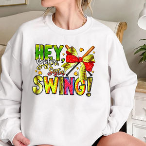 Game Day Softball <span class=keywords><strong>Hey</strong></span> Sister Swing DTF Impresión de transferencia Listo para presionar para prendas Camisas Bolsas Ropa - Product Image 2