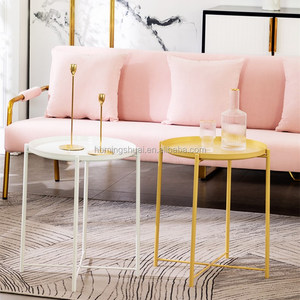 Lato <span class=keywords><strong>Tavolo</strong></span> <span class=keywords><strong>rosa</strong></span> Divano Vassoio di Caffè <span class=keywords><strong>Oro</strong></span> Piccolo Accento End Tè Rotondo di Metallo Letto Comodino Tavolino Moderno Per Soggiorno camera Da Letto - Product Image 3