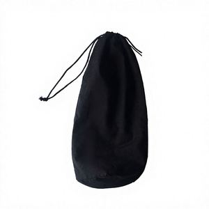 Custom Screen Printed Black Cotton Drawstring Wine Bottle Pouch for <b>Spirit</b> Liquor Bottle Packaging <b>Bag</b> - Product Image 2