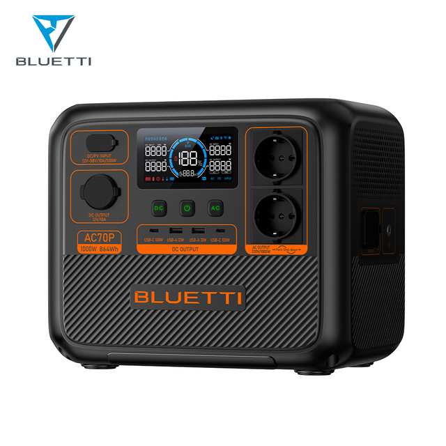BLUETTI 1000W Emergency Lifepo4 Solar Generators Home Use Portable Rechargeable Charging Power Station for Outdoor Camping