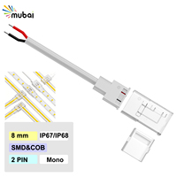 Connecteur étanche IP68 8 mm 2 broches en forme de L pour bande LED en silicone COB pour éclairage extérieur