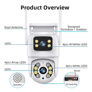 Cámara PTZ ICSEE de 6MP con Vista Dual, WiFi, Exterior, Impermeable, Sistema de Monitoreo de 360 Grados con Visión Nocturna e Intercomunicador de Voz - Product Image 2