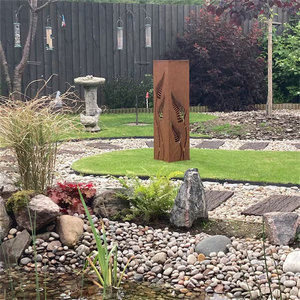 Lámpara de Jardín Decorativa de Acero Corten, Poste de Luz LED de Acero Oxidado para Exteriores - Product Image 4