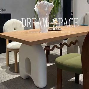 French Style <b>Solid</b> <b>Wood</b> Dining <b>Table</b> Rectangle Stable Support Structure For Dining Room - Product Image 4