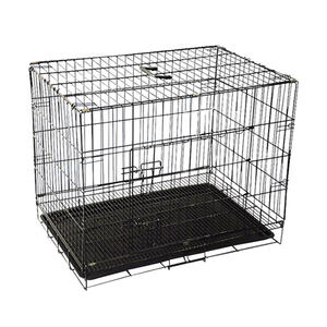 Usine En Gros En Métal Chien <span class=keywords><strong>Cage</strong></span> Fil Pet Chenil Portable En Plastique Plateau Facile À Assembler Respirant Extérieur Intérieur Transporteur - Product Image 2
