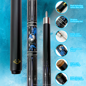 CueMall 19oz Carbon Fiber Snooker Billiard Cue 12.5mm Cue Head Low-Deflection Designed for Precise Hitting Excellent Feel - Product Image 3