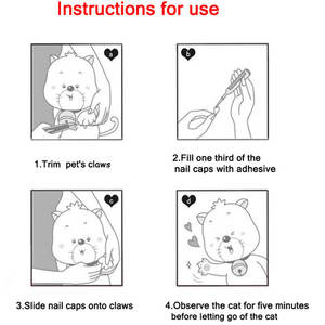 Colorido 40 cores pet <span class=keywords><strong>cat</strong></span> garras unha cobre tampas macias do prego do gato com cola - Product Image 5