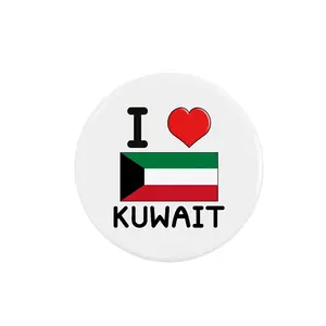 Tùy chỉnh kim loại an toàn pin trở lại 58 Mét kuwait huy hiệu nút pin huy hiệu