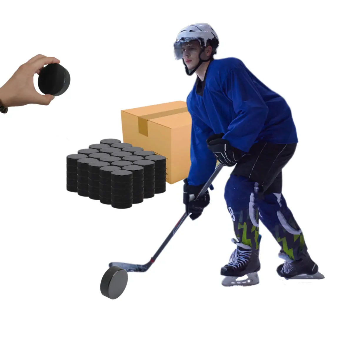 Заводская цена, высококачественные прочные хоккейные мячи с индивидуальным логотипом или пустые резиновые шайбы официального размера