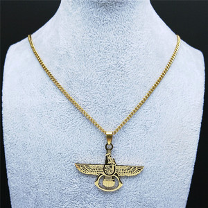Collier Hip Hop Zoroastrianisme 2026 en Acier Inoxydable 316 Plaqué Or 18K PVD, Bijoux de Mode Raffinés pour Hommes et Femmes - Product Image 4