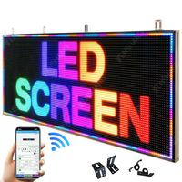 Pantalla LED Publicitaria Colgante, de Una o Dos Caras, Controlada por Móvil, con Texto Desplazable, para Interiores y Exteriores, Letrero LED de Barra