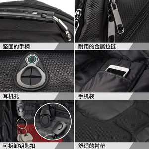 <span class=keywords><strong>Mochila</strong></span> de Viaje para Viajes Internacionales, <span class=keywords><strong>Mochila</strong></span> para Portátil de 17 Pulgadas con Correa para Equipaje para Mujeres y Hombres - Product Image 5