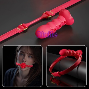 Dildo de Profundidad Ajustable con Forma de Rosa, Mordaza de Bola de Boca Abierta, Juguetes <span class=keywords><strong>Sexuales</strong></span> Fetichistas SM para Mujeres y Hombres, Juguetes <span class=keywords><strong>Sexuales</strong></span> para Adultos, Juguetes de Restricción BDSM - Product Image 6