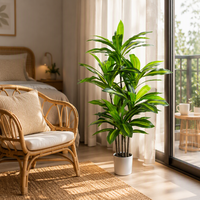 Künstlicher Dracaena-Baum als Bodenstehende Topfpflanze für Innenräume, Wohnzimmerdekoration, Simuliertes Grün im Brasilianischen Holzdesign