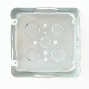 72171-1&3/4 box customized high quality 5*5 square electrical steel box wIth 1 inch knockouts mouted on the wall