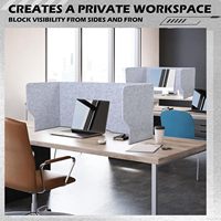 Grandes cloisons de bureau portables pliables de conception moderne de 47,3 x 15,7 pouces, design gris, conception de modèle 3D, conception graphique sonore hautement efficace
