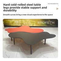 Composant de table d'appoint en forme de nuage au design artistique color-block, facile à assembler, style japonais, pour plateau de table à thé