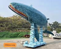 Modèle réaliste de gros requin blanc, statue de requin animatronique personnalisée avec mouvements