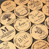 Sous-verres en liège carrés et ronds personnalisés, gravés au laser, porte-boissons pour vin et bière, tapis et coussinets pour votre table