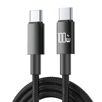 Cable de Datos de Alta Potencia de 100 W con Trenzado de Nailon, Transferencia de Datos de 480 Mbps, Tipo C a Tipo C, Carga Rápida para Computadora y Cámara, 1 M