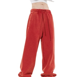 Supplier Custom Logo Casual Plush Thick Fried Hoodie Set Vintage <b>Acid</b> Washed Sweatpants <b>Dropped</b> Shoulder Waterproof 100% Cotton - Product Image 4