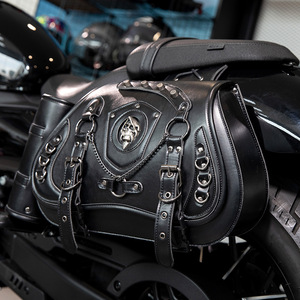 Bolsa Feminina Punk Personalizada Atacado em Couro PU com Zíper Impermeável para Armazenamento Traseiro em Vários Modelos Harley Rock - Product Image 6