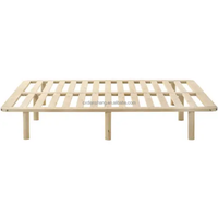 Cadre de lit plateforme en bois de pin massif naturel Design moderne Style simple Chambre simple Double Queen Size Hôtel Décoration intérieure